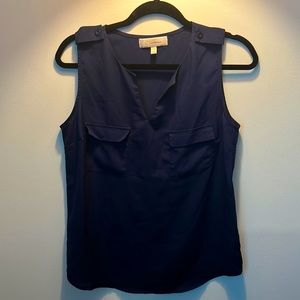 Navy blue flowy blouse